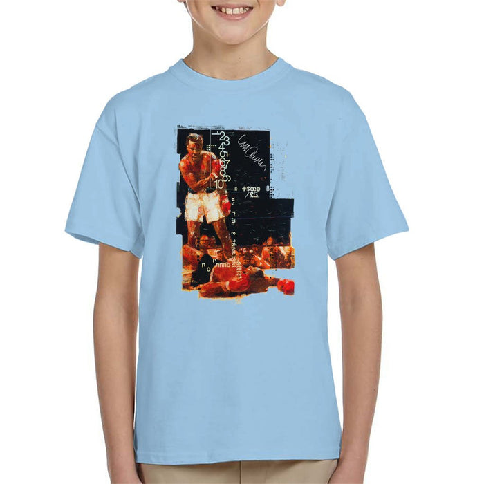 Sidney Maurer Original Portrait Of Muhammad Ali Sonny Liston Knockout Kids T-Shirt - Kids Boys T-Shirt