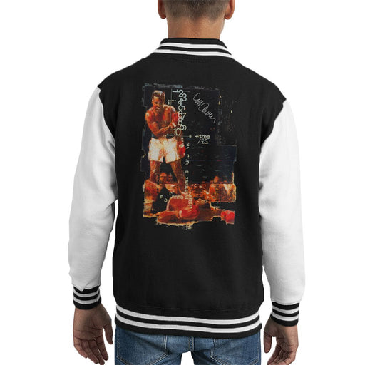 Sidney Maurer Original Portrait Of Muhammad Ali Sonny Liston Knockout Kids Varsity Jacket - Kids Boys Varsity Jacket