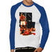 Sidney Maurer Original Portrait Of Muhammad Ali Sonny Liston Knockout Mens Baseball Long Sleeved T-Shirt - White/Royal / Small - Mens