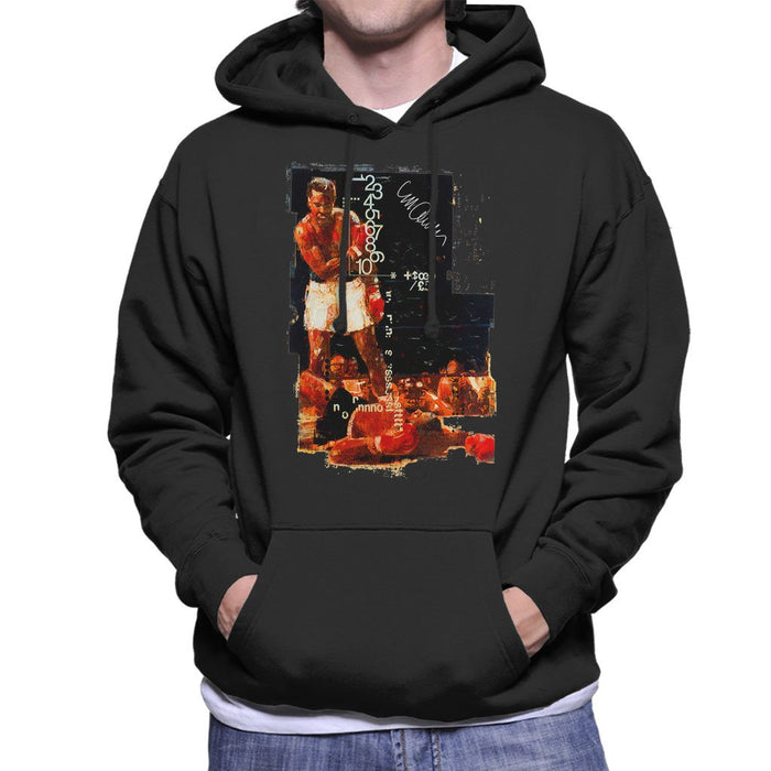 Sidney Maurer Original Portrait Of Muhammad Ali Sonny Liston Knockout Mens Hooded Sweatshirt - Mens Hooded Sweatshirt