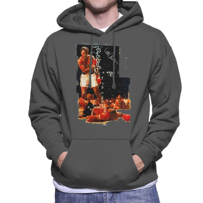 Sidney Maurer Original Portrait Of Muhammad Ali Sonny Liston Knockout Mens Hooded Sweatshirt - Mens Hooded Sweatshirt