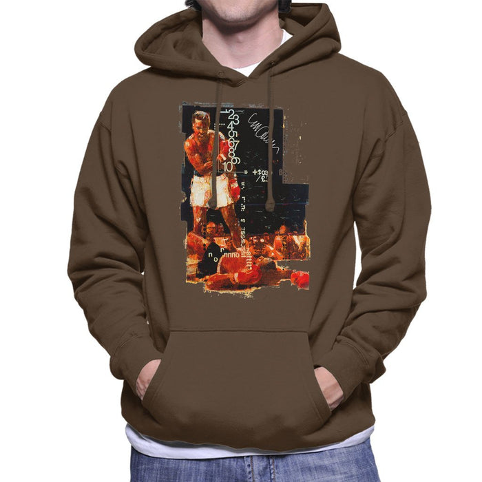 Sidney Maurer Original Portrait Of Muhammad Ali Sonny Liston Knockout Mens Hooded Sweatshirt - Mens Hooded Sweatshirt