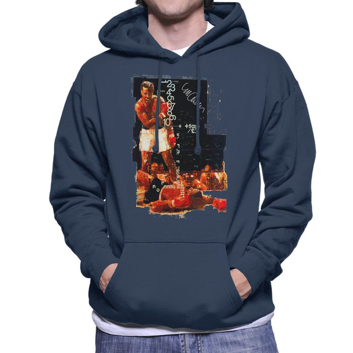 Sidney Maurer Original Portrait Of Muhammad Ali Sonny Liston Knockout Mens Hooded Sweatshirt - Mens Hooded Sweatshirt