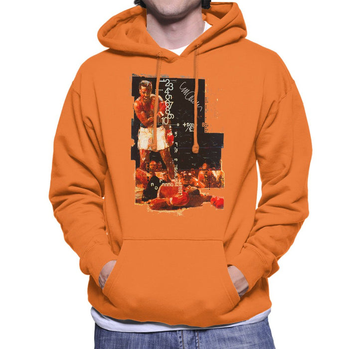 Sidney Maurer Original Portrait Of Muhammad Ali Sonny Liston Knockout Mens Hooded Sweatshirt - Mens Hooded Sweatshirt