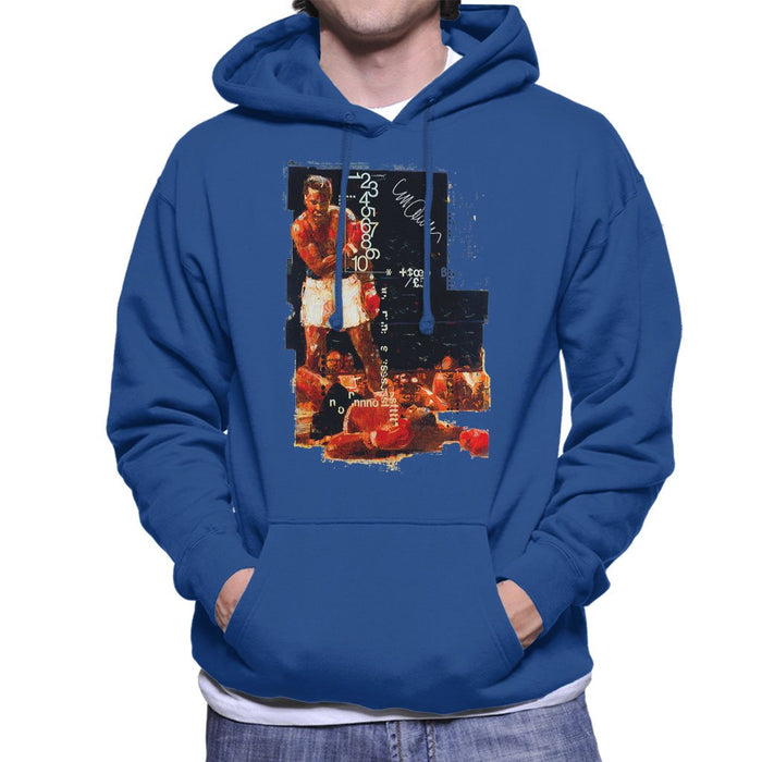 Sidney Maurer Original Portrait Of Muhammad Ali Sonny Liston Knockout Mens Hooded Sweatshirt - Mens Hooded Sweatshirt