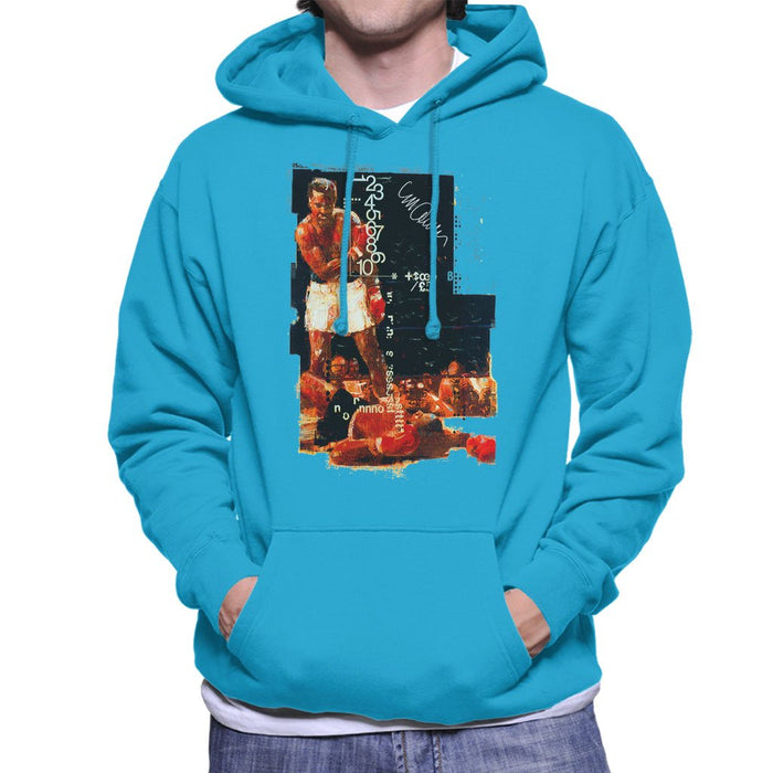 Sidney Maurer Original Portrait Of Muhammad Ali Sonny Liston Knockout Mens Hooded Sweatshirt - Mens Hooded Sweatshirt
