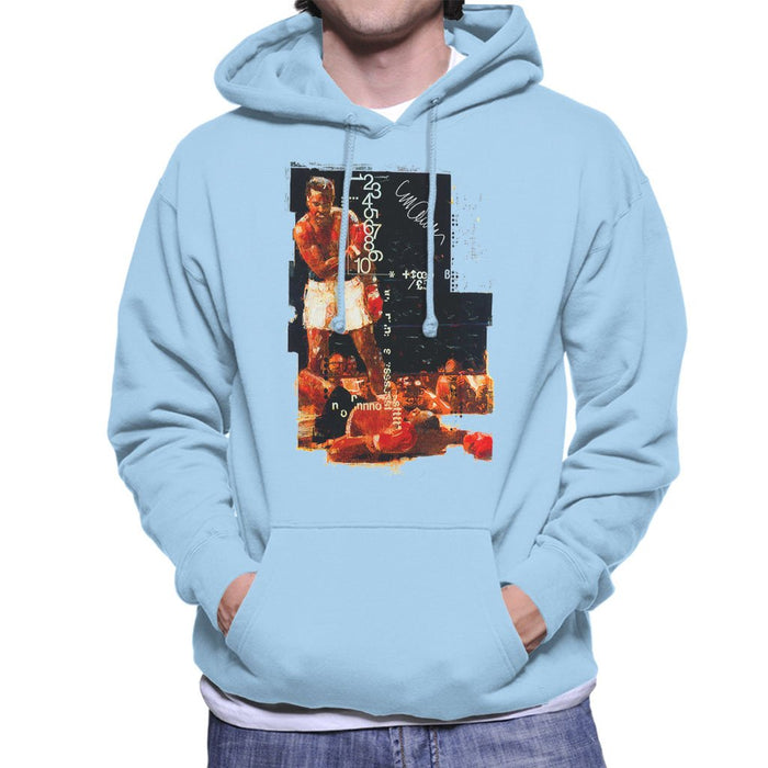 Sidney Maurer Original Portrait Of Muhammad Ali Sonny Liston Knockout Mens Hooded Sweatshirt - Mens Hooded Sweatshirt