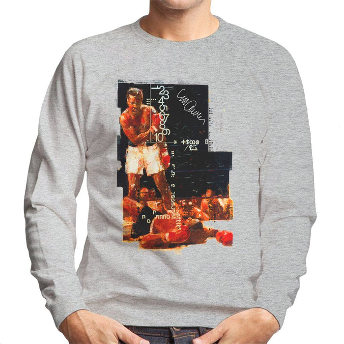 Sidney Maurer Original Portrait Of Muhammad Ali Sonny Liston Knockout Mens Sweatshirt - Mens Sweatshirt
