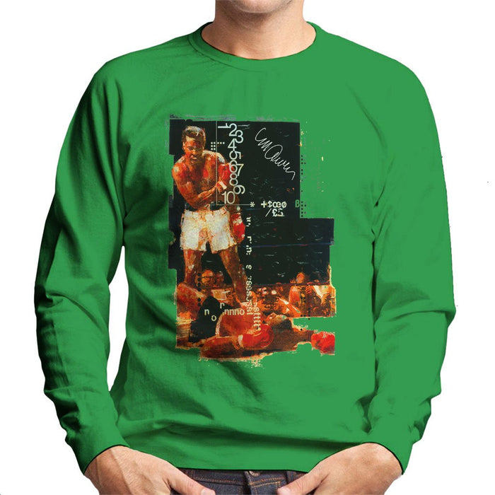 Sidney Maurer Original Portrait Of Muhammad Ali Sonny Liston Knockout Mens Sweatshirt - Mens Sweatshirt