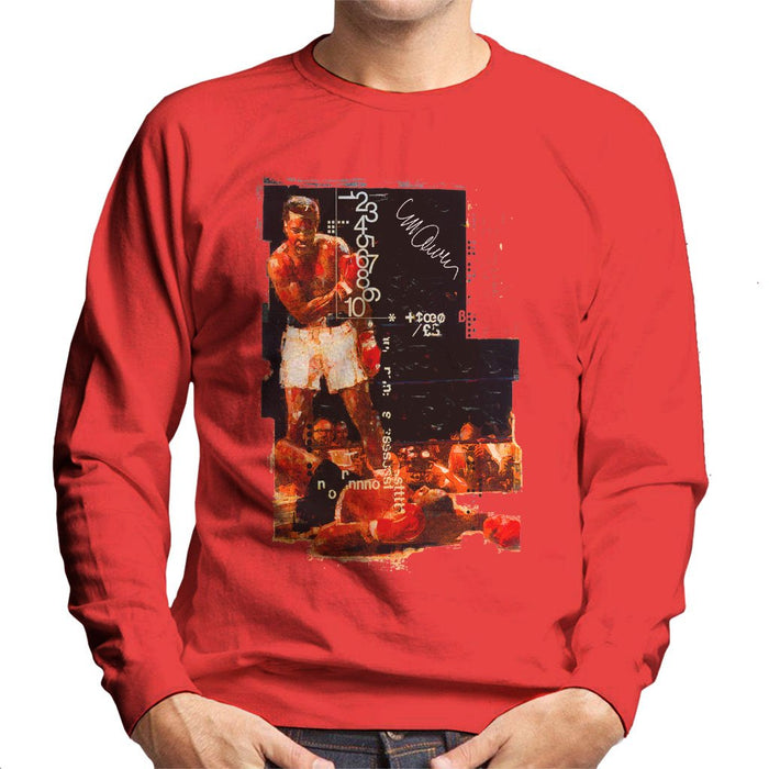 Sidney Maurer Original Portrait Of Muhammad Ali Sonny Liston Knockout Mens Sweatshirt - Mens Sweatshirt