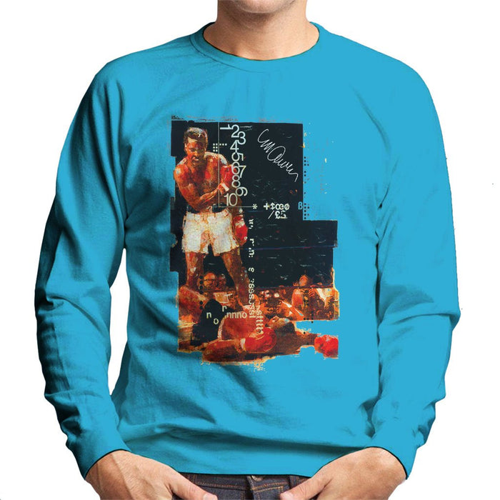 Sidney Maurer Original Portrait Of Muhammad Ali Sonny Liston Knockout Mens Sweatshirt - Mens Sweatshirt