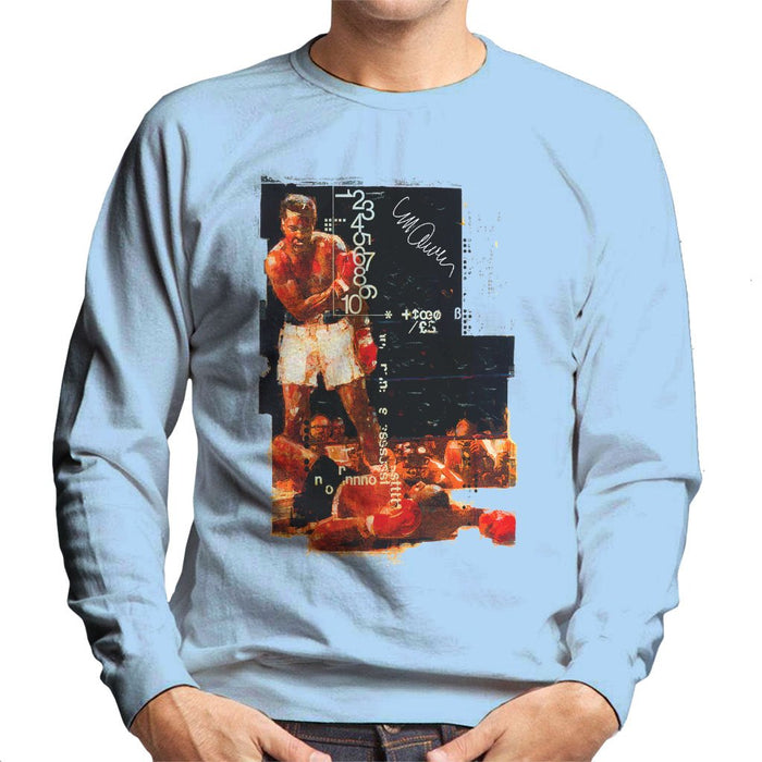 Sidney Maurer Original Portrait Of Muhammad Ali Sonny Liston Knockout Mens Sweatshirt - Mens Sweatshirt
