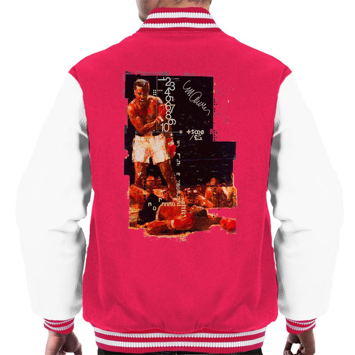 Sidney Maurer Original Portrait Of Muhammad Ali Sonny Liston Knockout Mens Varsity Jacket - Mens Varsity Jacket