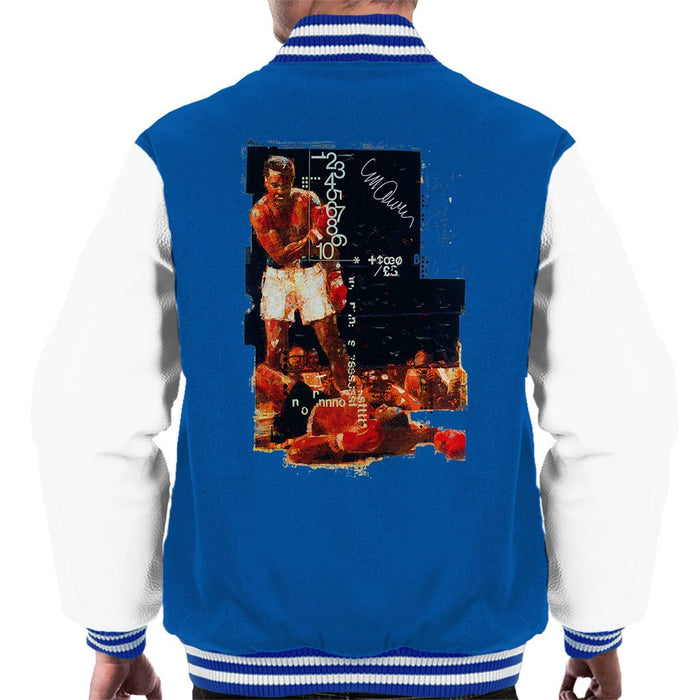Sidney Maurer Original Portrait Of Muhammad Ali Sonny Liston Knockout Mens Varsity Jacket - Mens Varsity Jacket