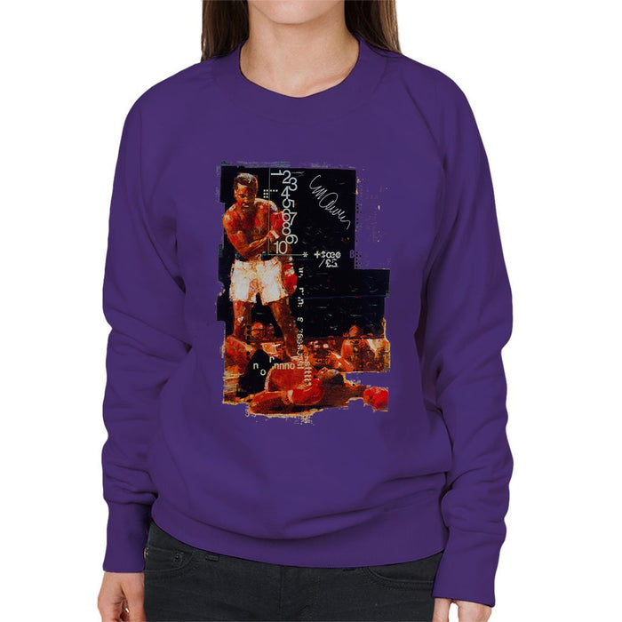 Sidney Maurer Original Portrait Of Muhammad Ali Sonny Liston Knockout Womens Sweatshirt - Womens Sweatshirt