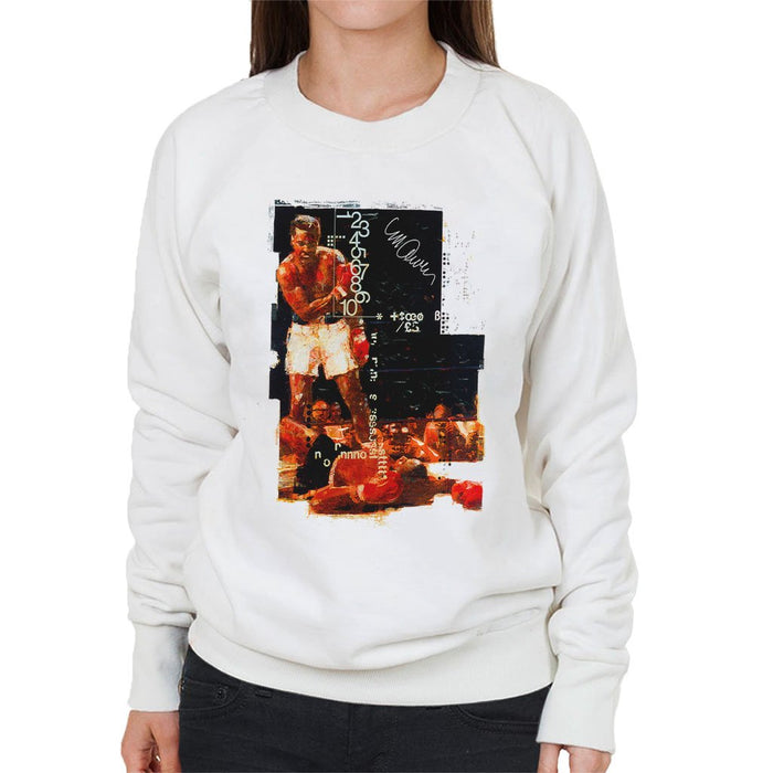 Sidney Maurer Original Portrait Of Muhammad Ali Sonny Liston Knockout Womens Sweatshirt - Womens Sweatshirt