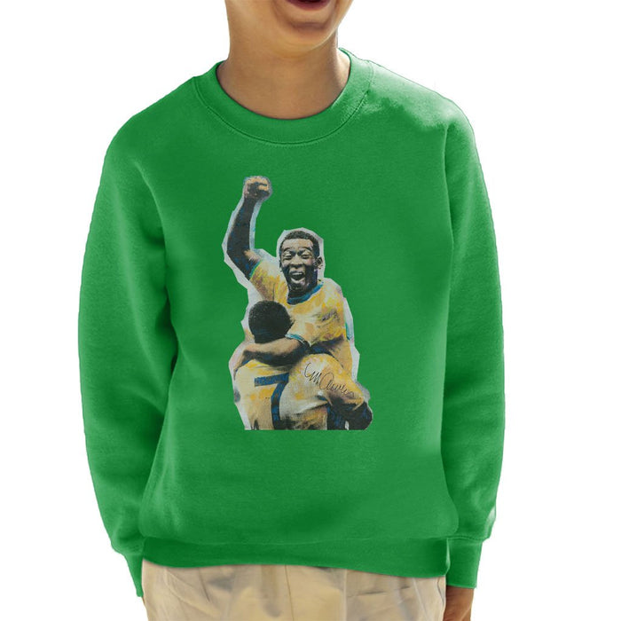 Sidney Maurer Original Portrait Of Pele Kids Sweatshirt - Kids Boys Sweatshirt
