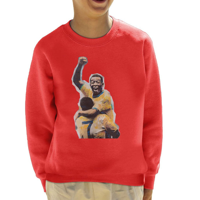 Sidney Maurer Original Portrait Of Pele Kids Sweatshirt - Kids Boys Sweatshirt