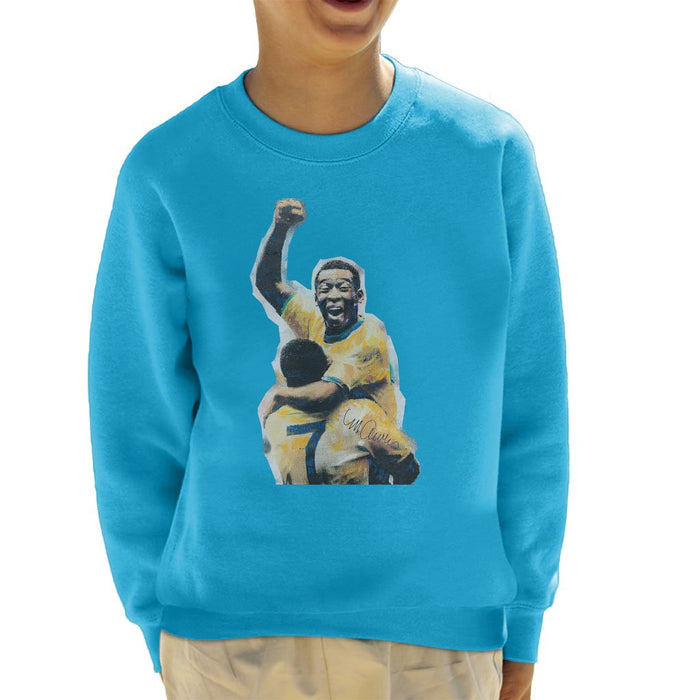 Sidney Maurer Original Portrait Of Pele Kids Sweatshirt - Kids Boys Sweatshirt