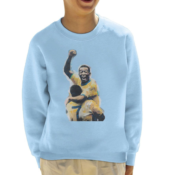 Sidney Maurer Original Portrait Of Pele Kids Sweatshirt - Kids Boys Sweatshirt