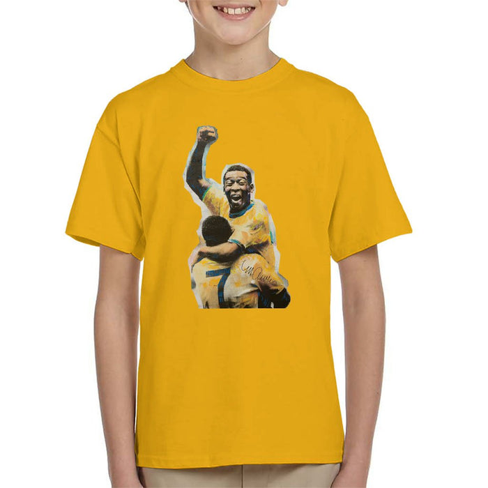 Sidney Maurer Original Portrait Of Pele Kids T-Shirt - Kids Boys T-Shirt