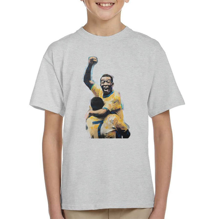 Sidney Maurer Original Portrait Of Pele Kids T-Shirt - Kids Boys T-Shirt