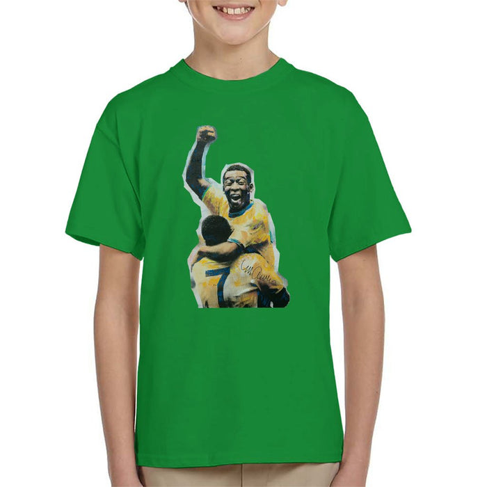 Sidney Maurer Original Portrait Of Pele Kids T-Shirt - Kids Boys T-Shirt
