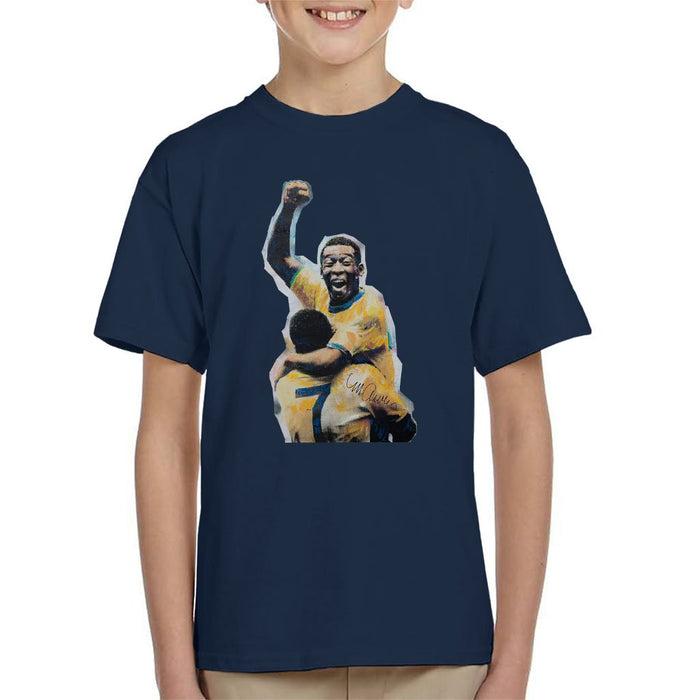 Sidney Maurer Original Portrait Of Pele Kids T-Shirt - Kids Boys T-Shirt