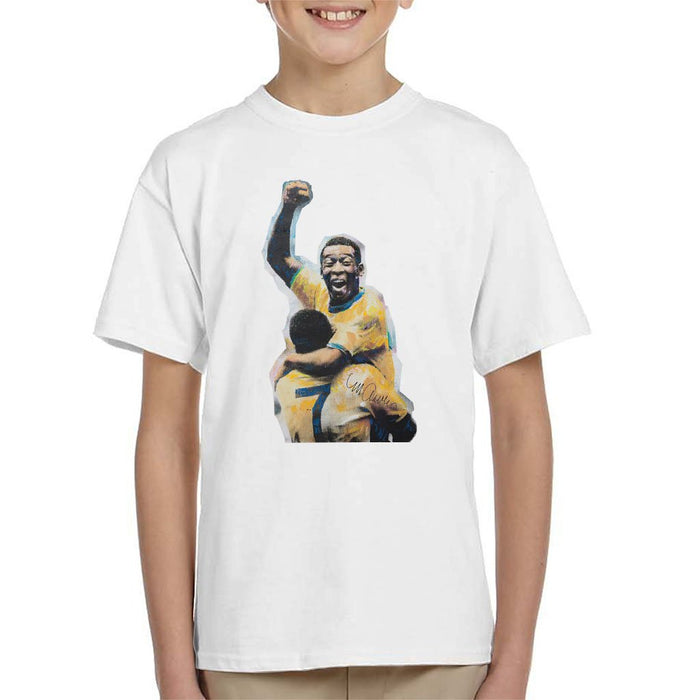 Sidney Maurer Original Portrait Of Pele Kids T-Shirt - Kids Boys T-Shirt