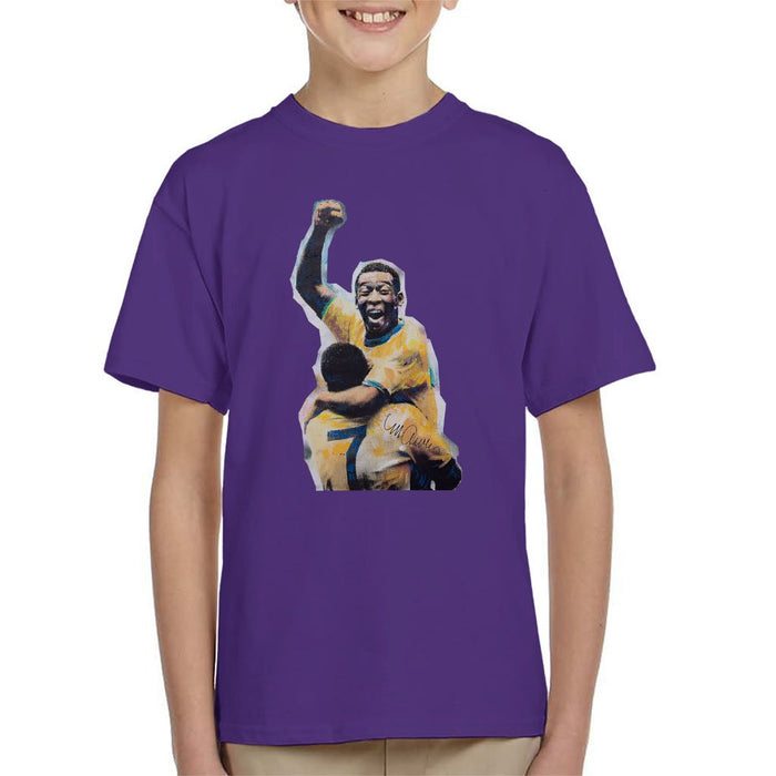 Sidney Maurer Original Portrait Of Pele Kids T-Shirt - Kids Boys T-Shirt