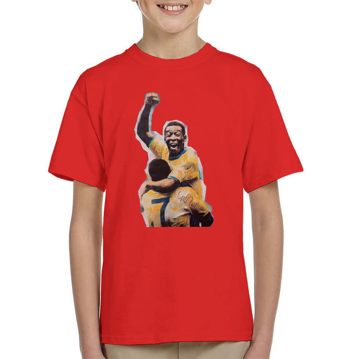 Sidney Maurer Original Portrait Of Pele Kids T-Shirt - Kids Boys T-Shirt