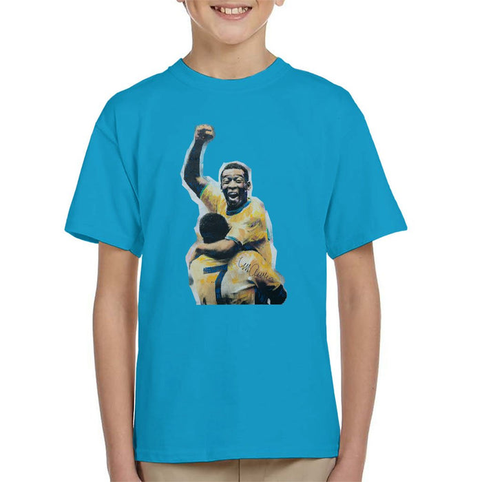 Sidney Maurer Original Portrait Of Pele Kids T-Shirt - Kids Boys T-Shirt