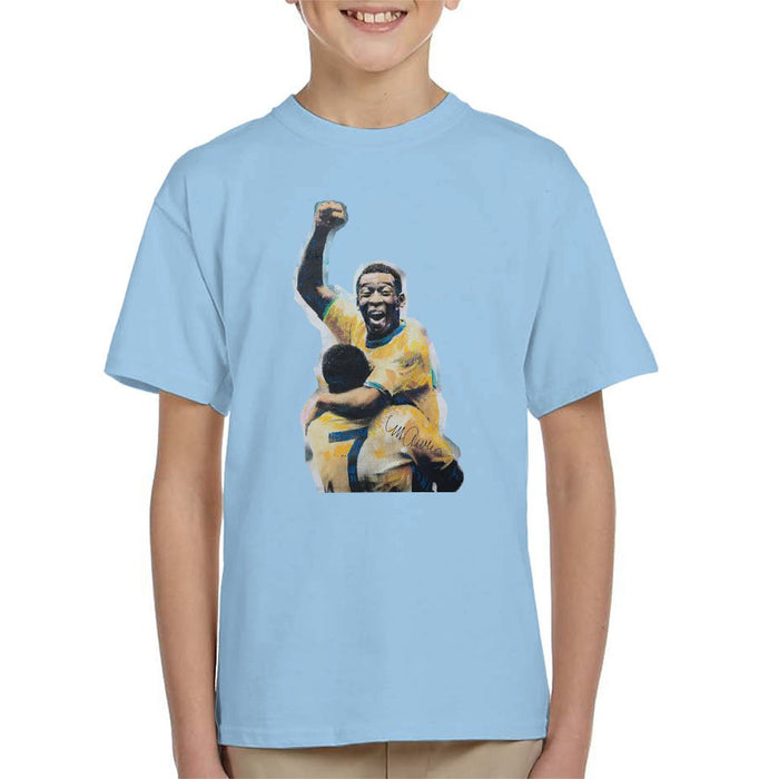 Sidney Maurer Original Portrait Of Pele Kids T-Shirt - Kids Boys T-Shirt