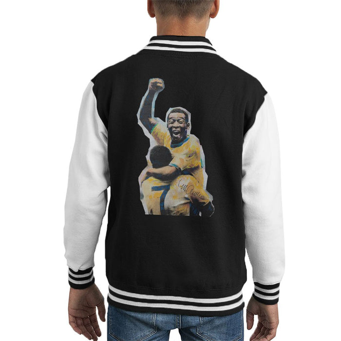 Sidney Maurer Original Portrait Of Pele Kids Varsity Jacket - Kids Boys Varsity Jacket