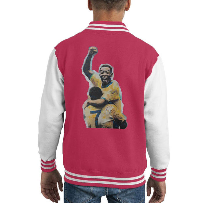 Sidney Maurer Original Portrait Of Pele Kids Varsity Jacket - Kids Boys Varsity Jacket