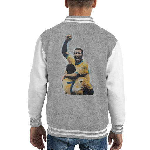 Sidney Maurer Original Portrait Of Pele Kids Varsity Jacket - Kids Boys Varsity Jacket