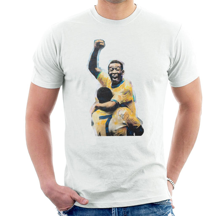 Sidney Maurer Original Portrait Of Pele Mens T-Shirt - Mens T-Shirt