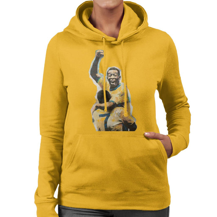 Sidney Maurer Original Portrait Of Pele Womens Hooded Sweatshirt - Womens Hooded Sweatshirt