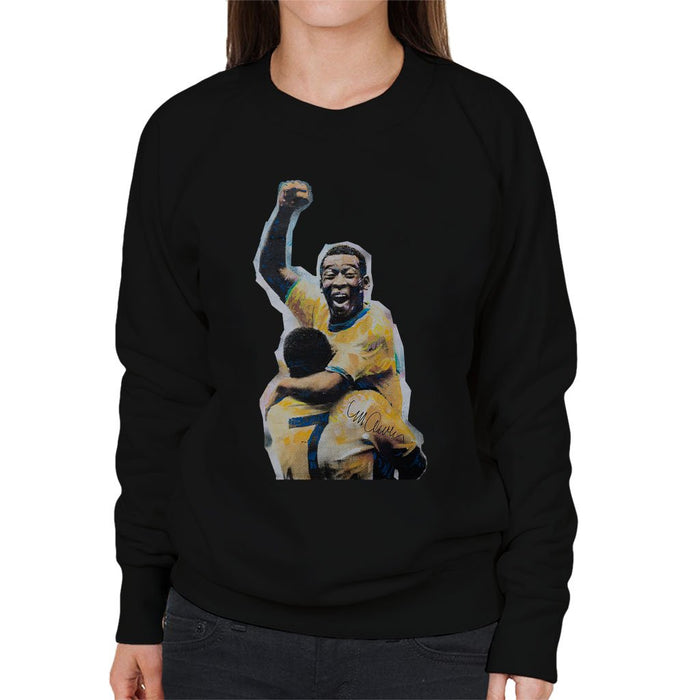 Sidney Maurer Original Portrait Of Pele Womens Sweatshirt - Womens Sweatshirt