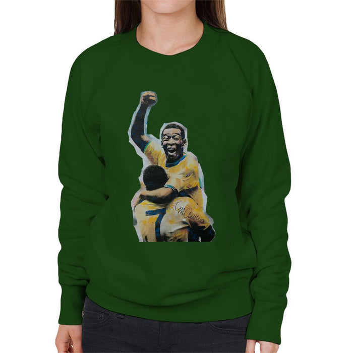 Sidney Maurer Original Portrait Of Pele Womens Sweatshirt - Womens Sweatshirt