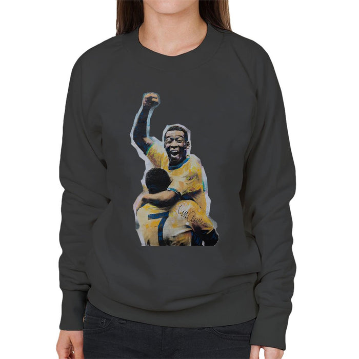 Sidney Maurer Original Portrait Of Pele Womens Sweatshirt - Womens Sweatshirt