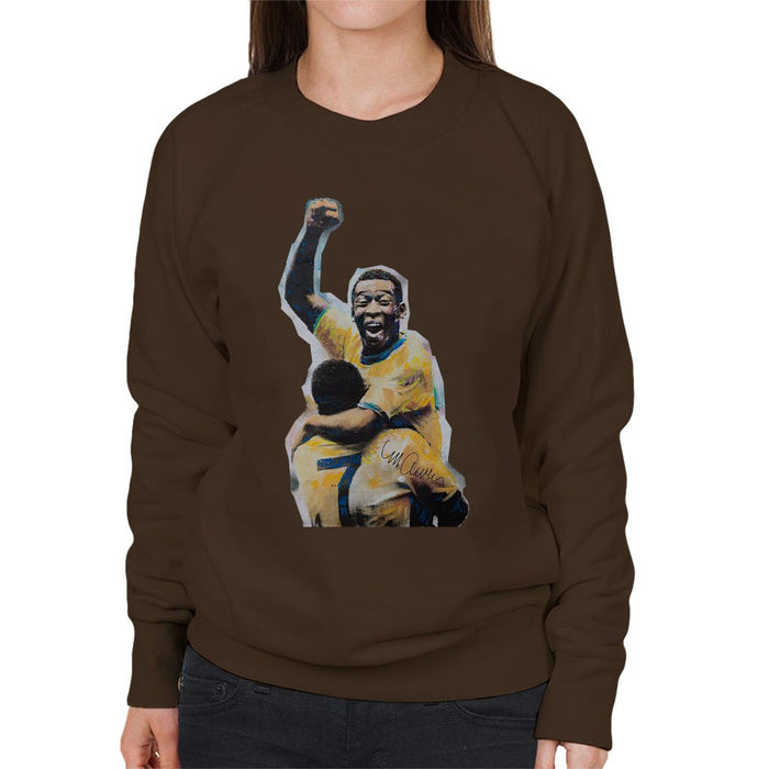Sidney Maurer Original Portrait Of Pele Womens Sweatshirt - Womens Sweatshirt