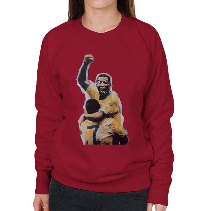 Sidney Maurer Original Portrait Of Pele Womens Sweatshirt - Womens Sweatshirt