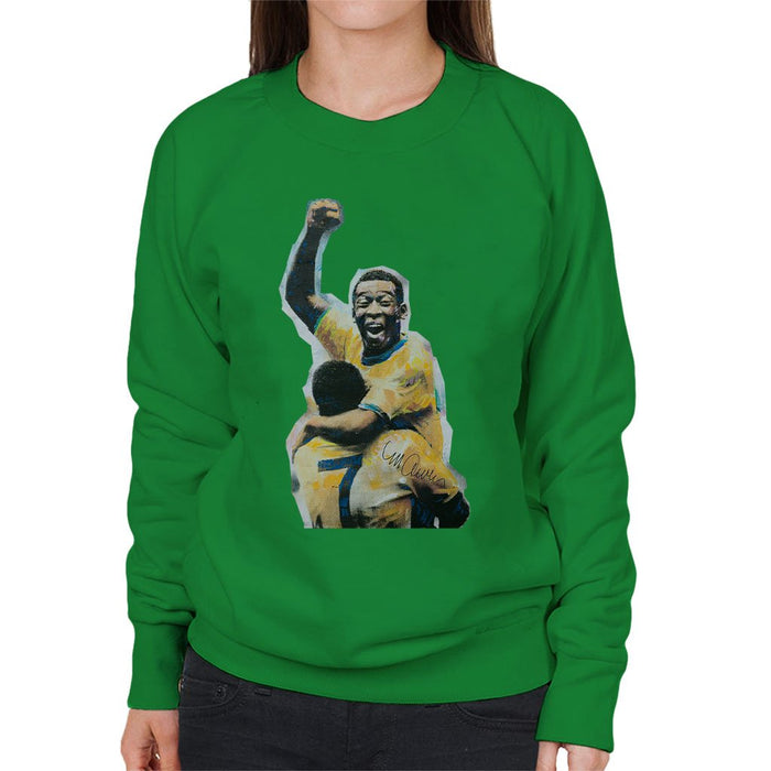Sidney Maurer Original Portrait Of Pele Womens Sweatshirt - Womens Sweatshirt