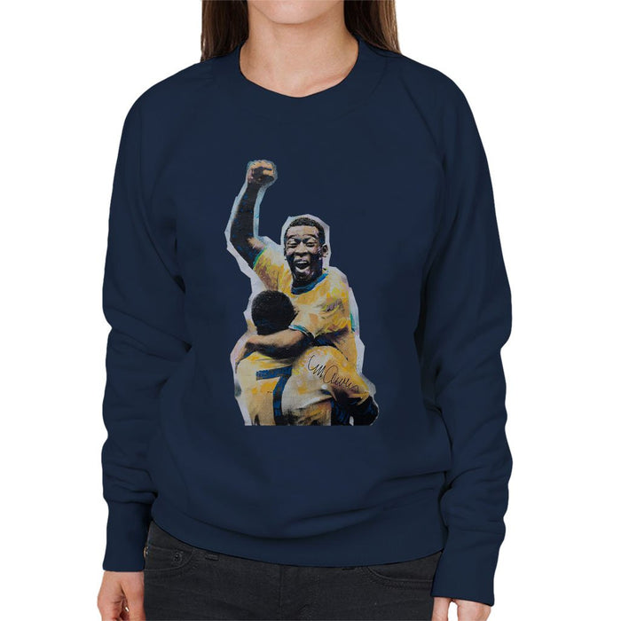 Sidney Maurer Original Portrait Of Pele Womens Sweatshirt - Womens Sweatshirt