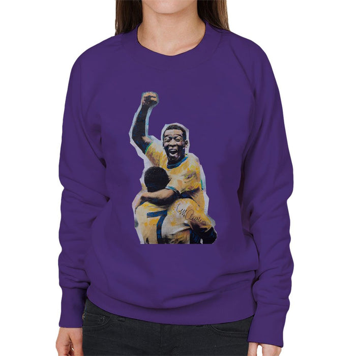 Sidney Maurer Original Portrait Of Pele Womens Sweatshirt - Womens Sweatshirt