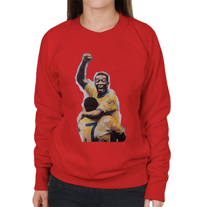 Sidney Maurer Original Portrait Of Pele Womens Sweatshirt - Womens Sweatshirt