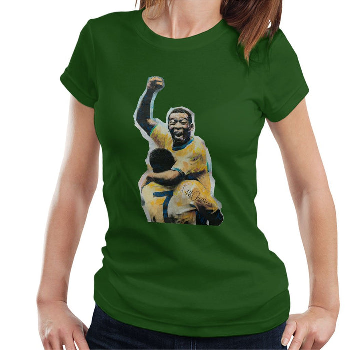 Sidney Maurer Original Portrait Of Pele Womens T-Shirt - Womens T-Shirt