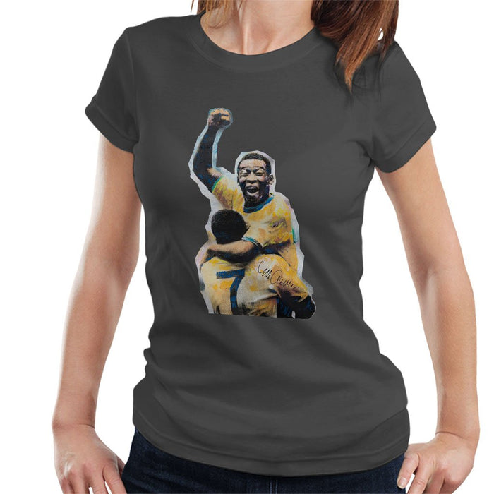 Sidney Maurer Original Portrait Of Pele Womens T-Shirt - Womens T-Shirt