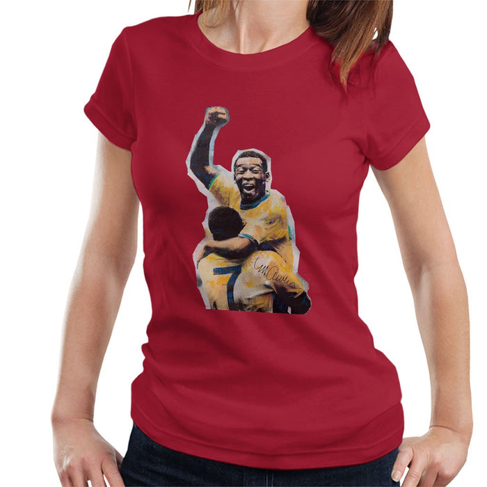 Sidney Maurer Original Portrait Of Pele Womens T-Shirt - Womens T-Shirt